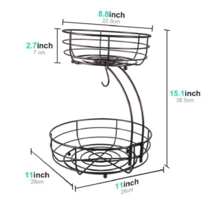 2-Tier Metal Fruit Storage Stand