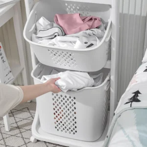 2/4-Tier Rolling Laundry Cart with Removable Baskets