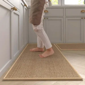 Washable Non-Slip Faux Sisal Kitchen Runner